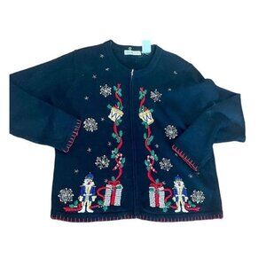 Vintage Basic Editions Embroidered Holiday / Christmas Sweater